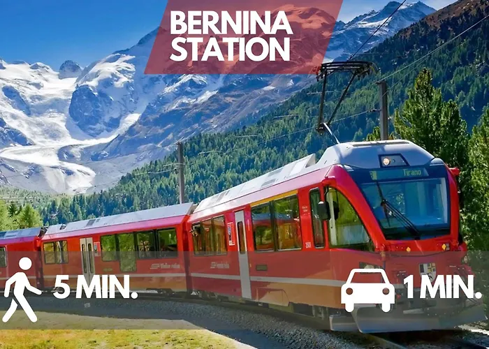 1min From Bernina Express - Mountain View - Ac - Wifi Διαμέρισμα